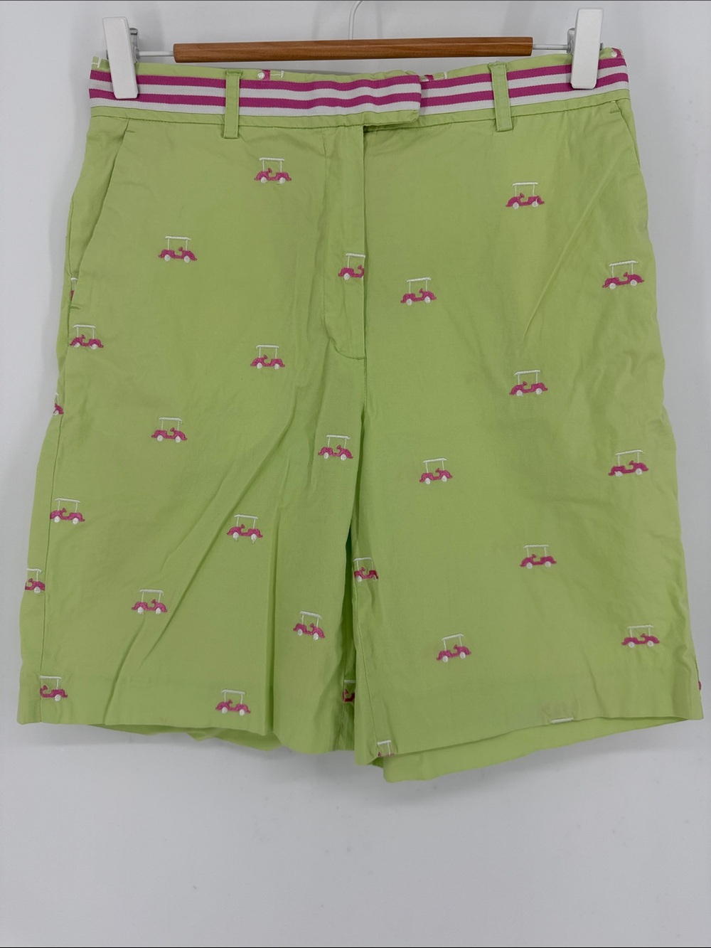 Vintage Lilly Pulitzer Golf Cart Shorts Women’s 6 Green Pink Embroidered Preppy